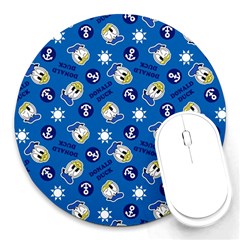 Illustration Duck Cartoon Background Round Mousepads by Sudhe