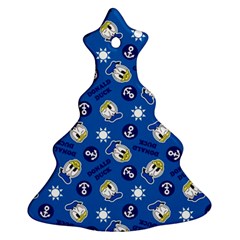 Illustration Duck Cartoon Background Christmas Tree Ornament (two Sides) by Sudhe