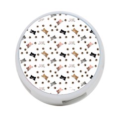 Illustration Cartoon Cat Paw Background Pattern Cute 4-port Usb Hub (one Side) by Amaryn4rt