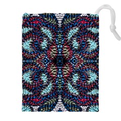Blue Onn Burgundy Drawstring Pouch (4xl) by kaleidomarblingart