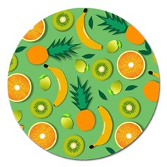 Fruit Tropical Pattern Design Art Magnet 5  (round) by danenraven