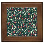 Flowering Branches Seamless Pattern Framed Tile Front