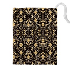 Vintage Batik Art Architecture Pattern Drawstring Pouch (5xl) by Ravend