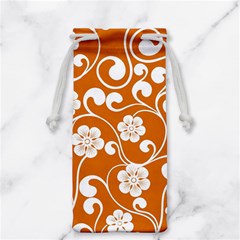 Orange Floral Walls  Jewelry Bag by ConteMonfreyShop