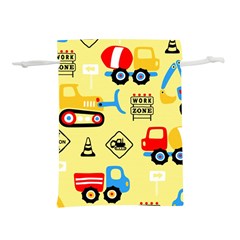 Seamless Pattern Vector Industrial Vehicle Cartoon Lightweight Drawstring Pouch (m) by Jancukart