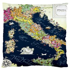 Map Italy Blue Standard Flano Cushion Case (one Side) by ConteMonfrey