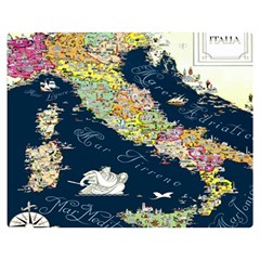 Map Italy Blue Double Sided Flano Blanket (medium)  by ConteMonfrey