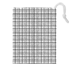 Small White Lines - Plaids Drawstring Pouch (4xl) by ConteMonfrey