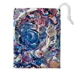 Abstract Ammonite Drawstring Pouch (5xl) by kaleidomarblingart