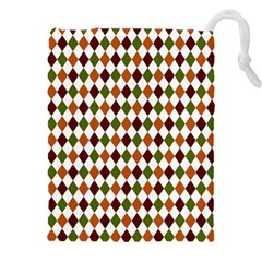 Halloween Palette Plaids   Drawstring Pouch (4xl) by ConteMonfrey