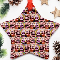 Funny Monsters Teens Collage Star Ornament (two Sides) by dflcprintsclothing