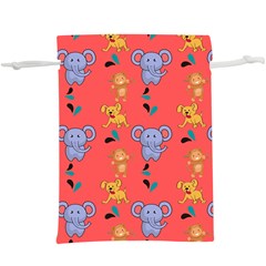 Elephant Cartoon Animal Monkey  Lightweight Drawstring Pouch (xl) by Wegoenart