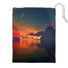Digital Art Artwork Fantasy Landscape Sky Nature Drawstring Pouch (5xl) by danenraven