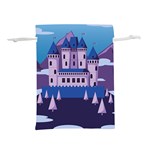 Illustration Castle Mountain Tower Sky Lightweight Drawstring Pouch (L) Front