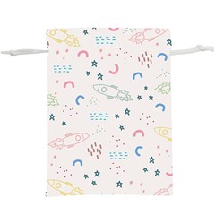 Galaxy Spaceship Patternstar  Lightweight Drawstring Pouch (xl) by Wegoenart