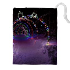 Outdoor Christmas Lights Tunnel Drawstring Pouch (5xl) by artworkshop