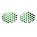 Pattern Ball Soccer Background Cufflinks (Oval) Front(Pair)