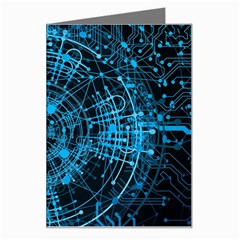 Network Circuit Board Trace Greeting Card by Ravend