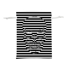 Striped-skull Demonic Skulls-stripe Lightweight Drawstring Pouch (m) by Casemiro
