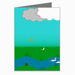 Frog Log Stream River Wallpaper Greeting Card by Ravend
