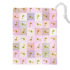 Giraffe Pattern Art Background Drawstring Pouch (5xl) by Ravend