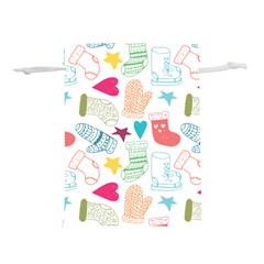 Cute Doodle Christmas Gloves And Stockings Seamless Pattern Lightweight Drawstring Pouch (m) by danenraven