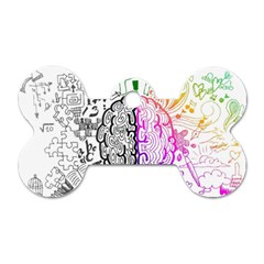 Anatomy Brain Head Medical Psychedelic  Skull Dog Tag Bone (two Sides) by danenraven