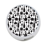 Wine Pattern Black White 4-Port USB Hub (Two Sides) Back