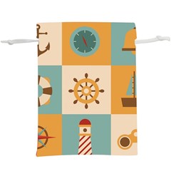 Nautical-elements-collection  Lightweight Drawstring Pouch (xl) by Jancukart