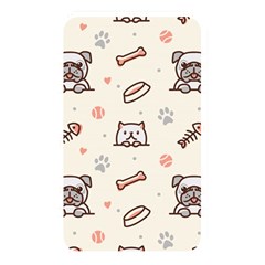 Pug-dog-cat-with-bone-fish-bones-paw-prints-ball-seamless-pattern-vector-background Memory Card Reader (rectangular) by Jancukart