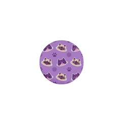 Cute-colorful-cat-kitten-with-paw-yarn-ball-seamless-pattern 1  Mini Magnets by Jancukart
