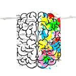 Brain Left Logic Language Science  Lightweight Drawstring Pouch (XL) Back