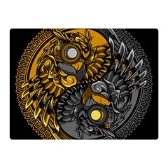 Yin-yang-owl-doodle-ornament-illustration Double Sided Flano Blanket (mini)  by Jancukart