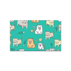 Seamless-pattern-cute-cat-cartoon-with-hand-drawn-style Sticker Rectangular (100 Pack) by Jancukart