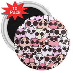 Cute-dog-seamless-pattern-background 3  Magnets (10 Pack)  by Jancukart
