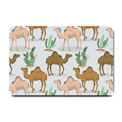 Camels-cactus-desert-pattern Small Doormat by Jancukart