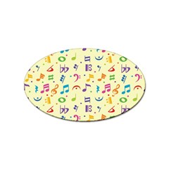 Seamless Pattern Musical Note Doodle Symbol Sticker Oval (100 Pack) by Wegoenart