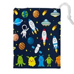 Big Set Cute Astronaut Space Planet Star Alien Rockets Ufo Constellation Satellite Moon Drawstring Pouch (5XL) Front