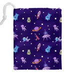 Space Seamless Pattern Drawstring Pouch (4XL) Back