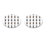 Ants Insect Pattern Cartoon Ant Animal Cufflinks (Oval) Front(Pair)