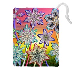 Flower Nature Garden Bloom Flora Drawstring Pouch (5xl) by Ravend