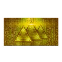 Hieroglyphic Egypt Egyptian Satin Wrap 35  X 70  by Ravend