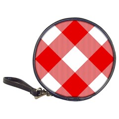 Red And White Diagonal Plaids Classic 20-cd Wallets by ConteMonfrey