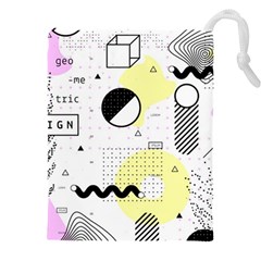 Graphic-design-geometric-background Drawstring Pouch (5xl) by Wegoenart