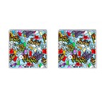 Graffiti Characters Seamless Patterns Cufflinks (Square) Front(Pair)