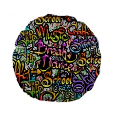 Graffiti Word Seamless Pattern Standard 15  Premium Round Cushions by Wegoenart