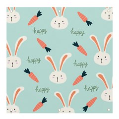 Bunny Carrot Pattern Background Banner And Sign 4  X 4  by Wegoenart
