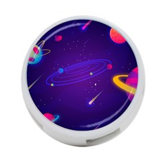 Cartoon Galaxy With Stars Background 4-port Usb Hub (one Side) by danenraven
