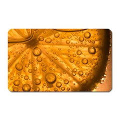 Lime Water Bubbles Macro Light Detail Background Magnet (rectangular) by Wegoenart