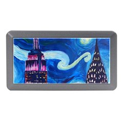 Starry Night In New York Van Gogh Manhattan Chrysler Building And Empire State Building Memory Card Reader (mini) by danenraven